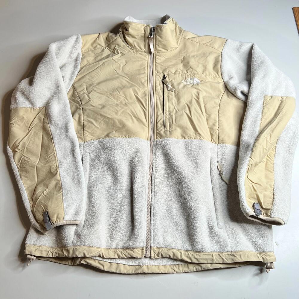 The North Face Denali Fleece Jacket Women XL Beige Full Zip Vintage